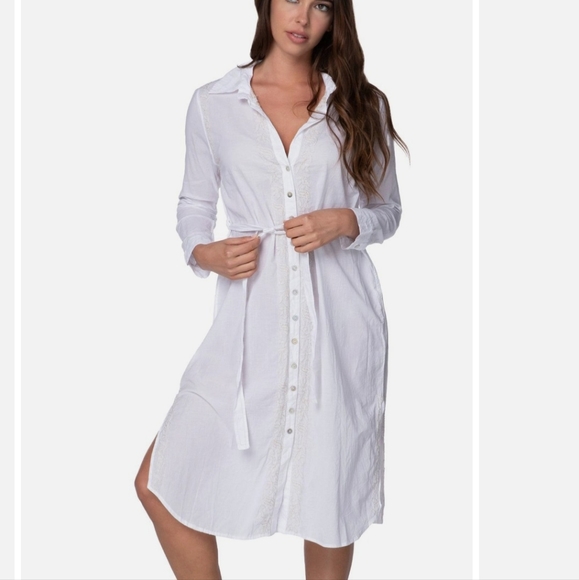 A LINE DRESS SUBTLE PLEATS POCKETS SIZE 2 BOSTON PROPER WHITE c - Picture 1 of 12